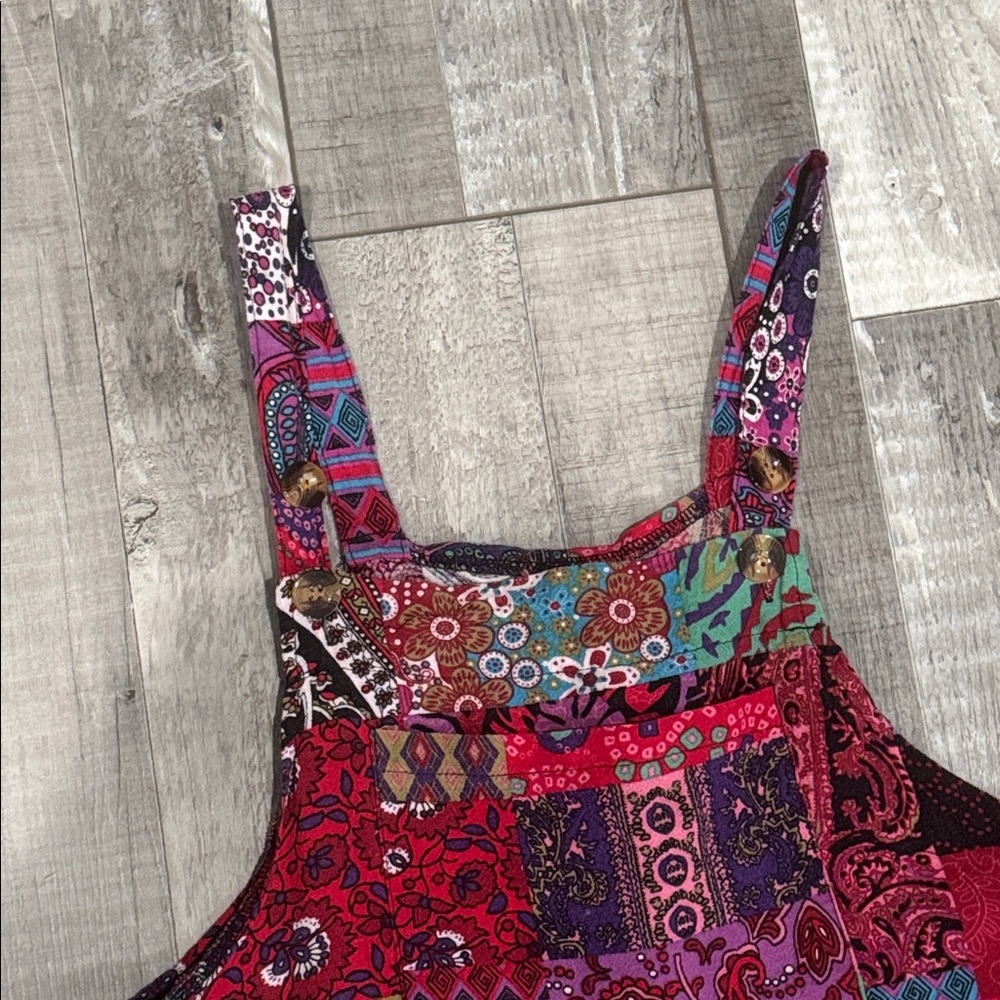 Patchwork Cotton Blend Overalls - image 3